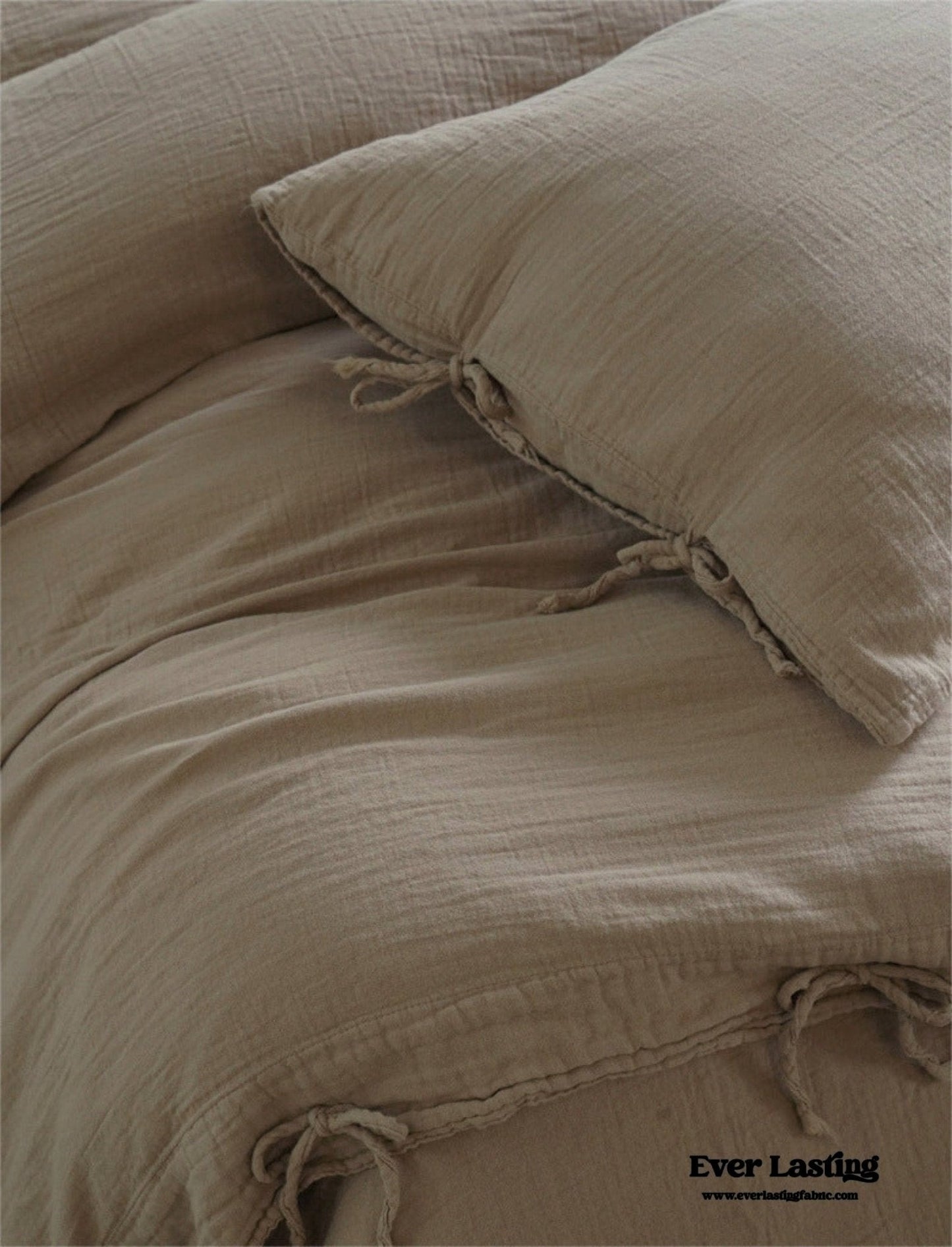 Evelyn Retro Double Gauze Bedding Set / Coffee Brown