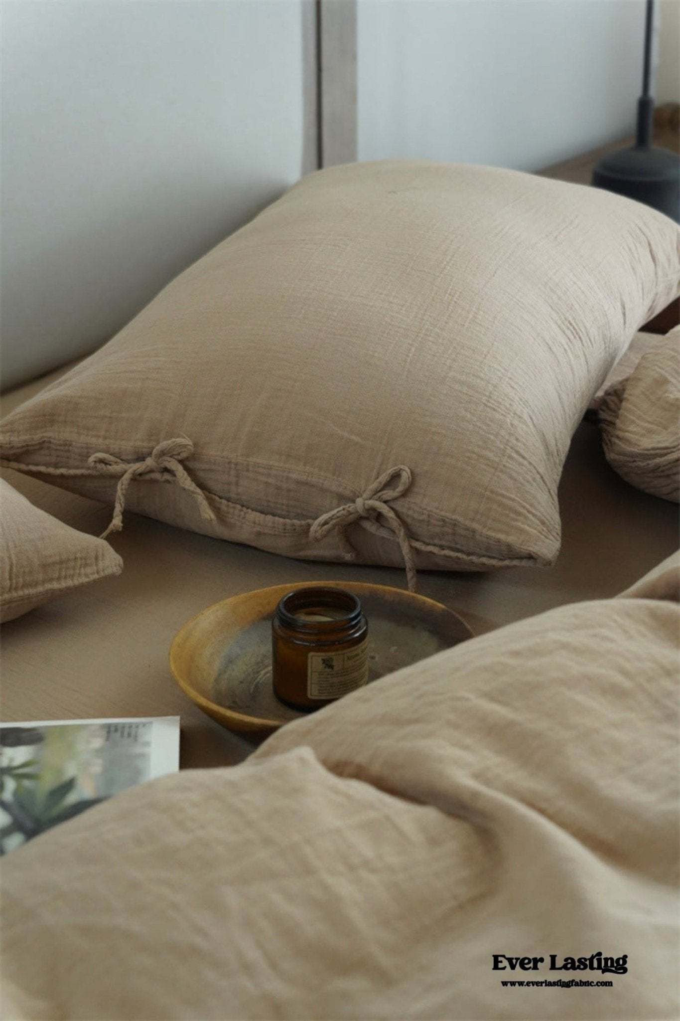 Evelyn Retro Double Gauze Bedding Set / Coffee Brown