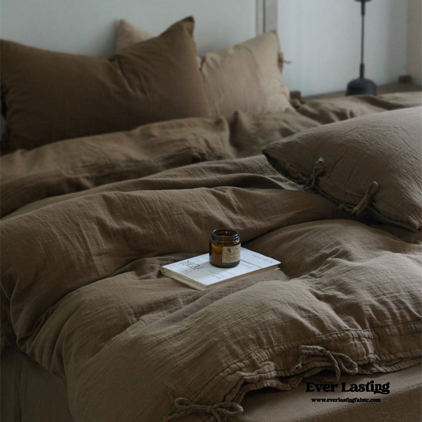 Evelyn Retro Double Gauze Bedding Set / Coffee Brown