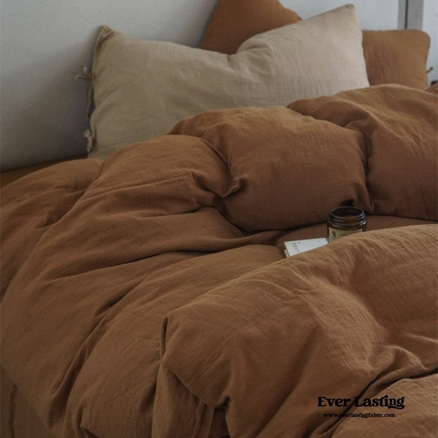 Evelyn Retro Double Gauze Bedding Set / Coffee Brown