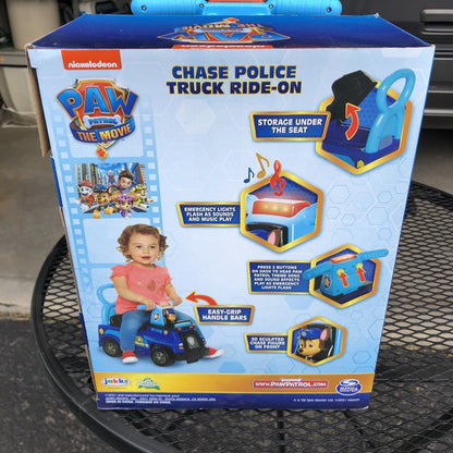 Experience the Excitement with Paw Patrol's Chase Police Truck Ride On Car - Featuring Realistic Sounds and Lights!
