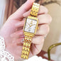 Women's Gold-Tone Rectangular Bracelet Watch