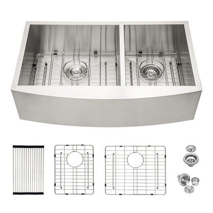 Farmhouse Sink With Double Bowl, 60 / 40