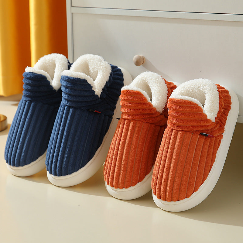 New Women Cotton Slippers  Slippers Warm Cotton Plush Shoes Fleece Fluffy