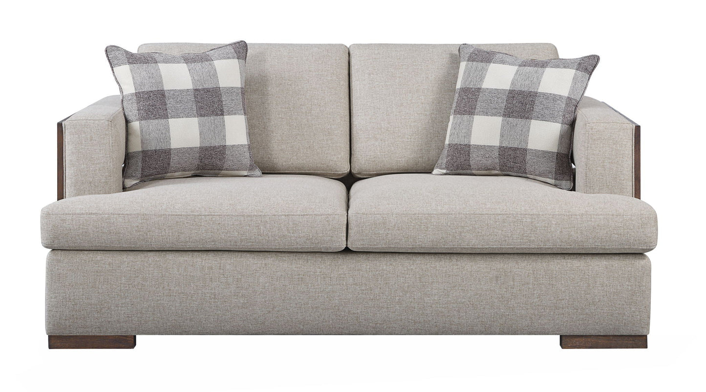Niamey Loveseat With 2 Toss Pillows - Walnut