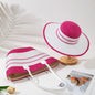 Straw Hat & Tote Set – Beach Vacation Sun Protection Duo, Large Capacity Travel Tote
