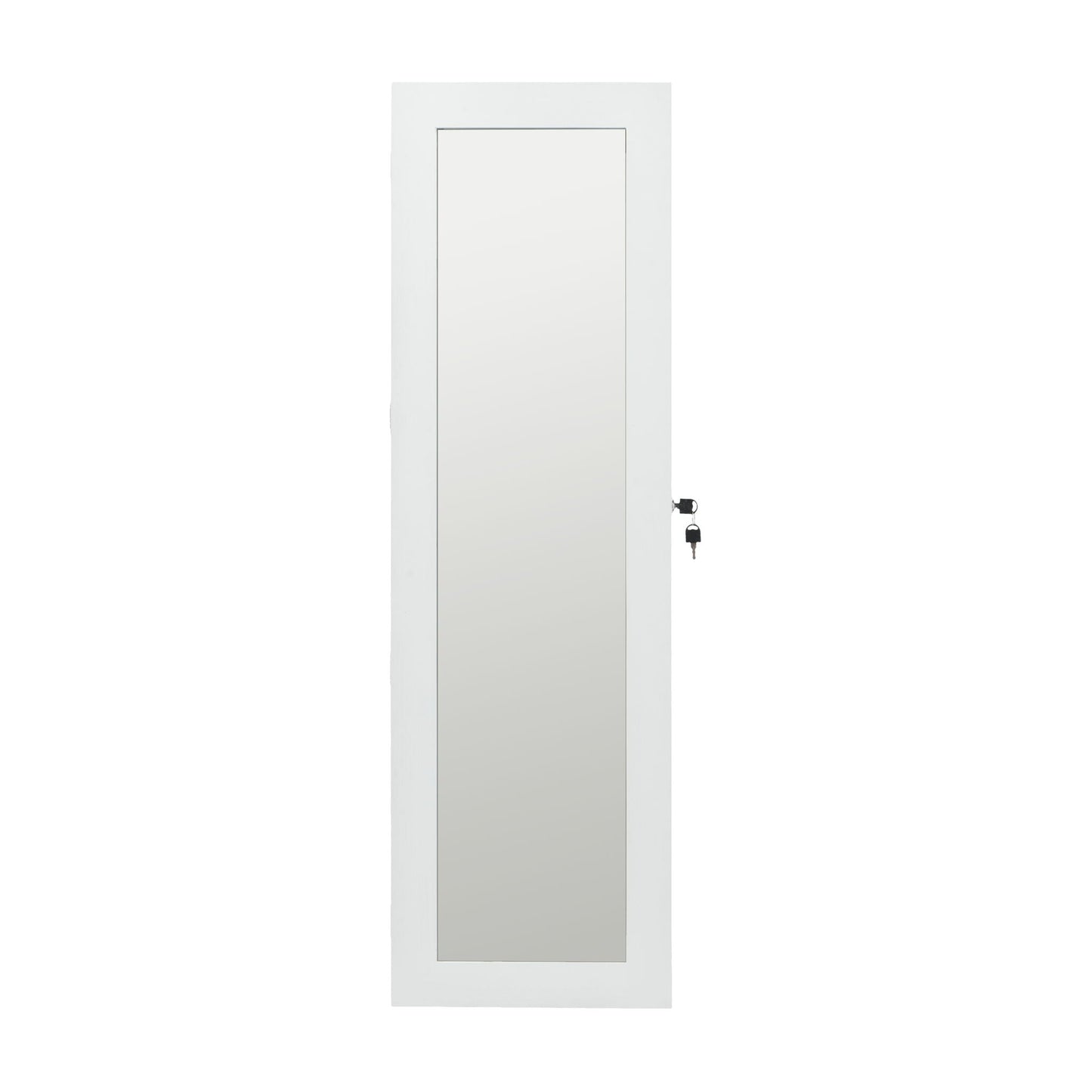 Jewelry Armoire Organizer With Full Length Mirror, Wall Mounted Lockable Cabinet With LED Light