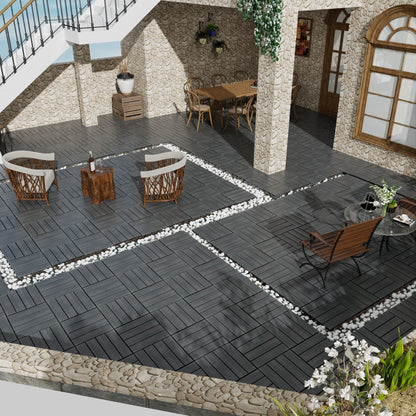 Patio Deck Tiles, Pack Of 22