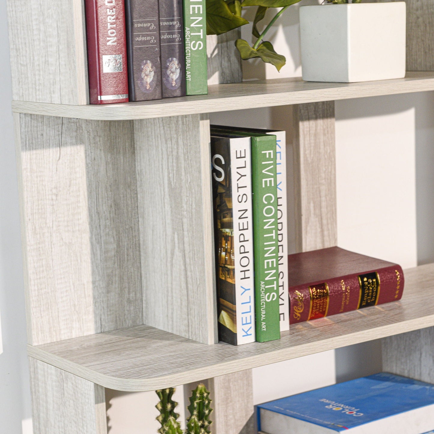 Modern 5 Tier Open Storage Bookcase