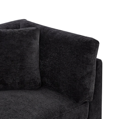 83.50" Modern Flared Arms Sofa (Black)