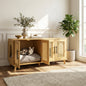 Myra Indoor Premium Rubber Wood Cat Cabinet with Plush Cushion