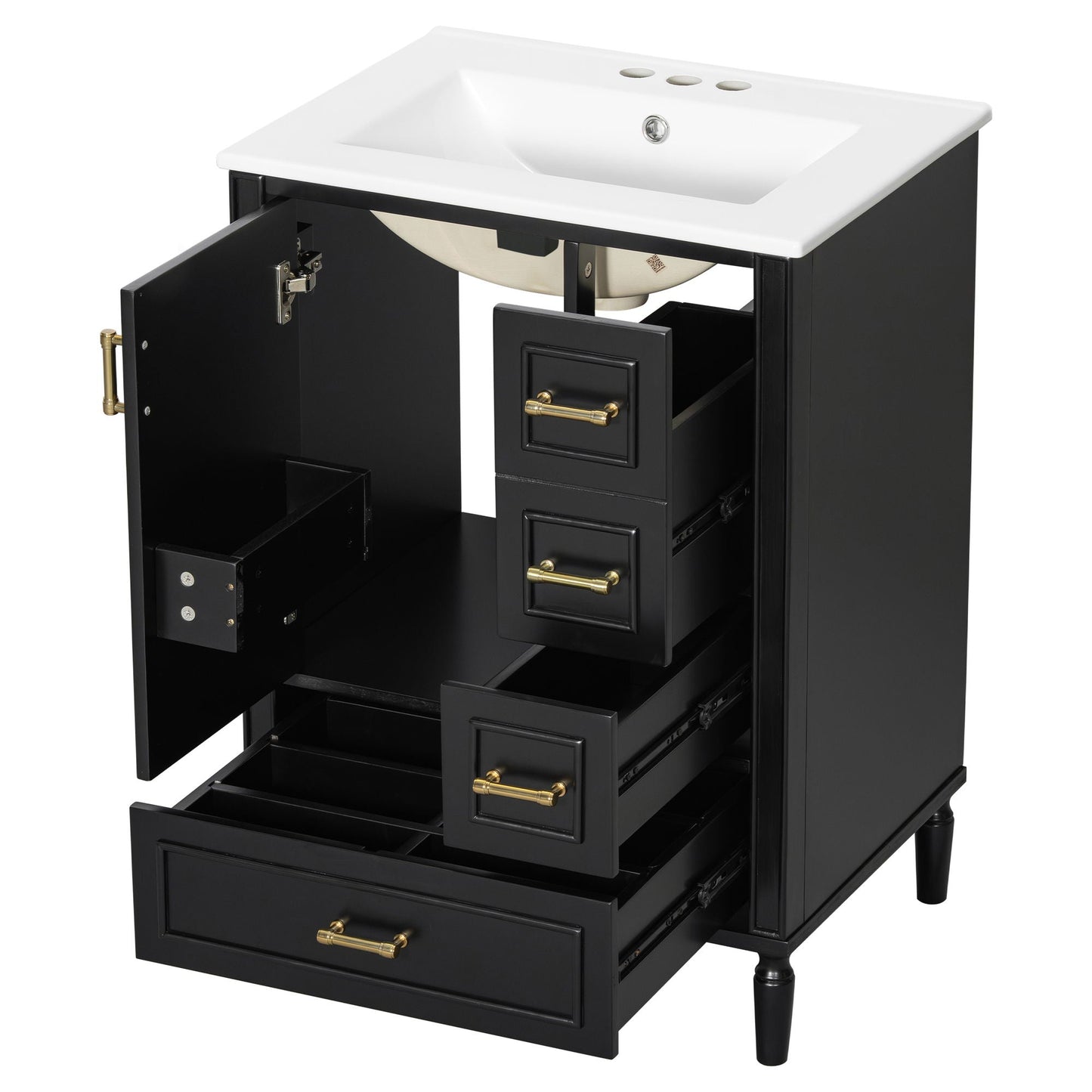 Traditional Bathroom Vanity Set With Soft Close Doors