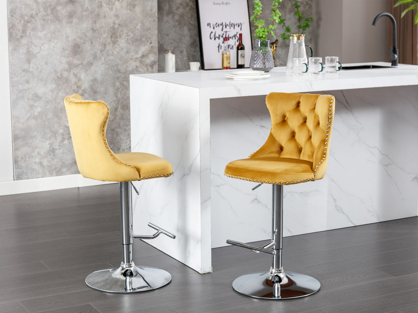 Swivel Adjustable Height Barstools Set of 2