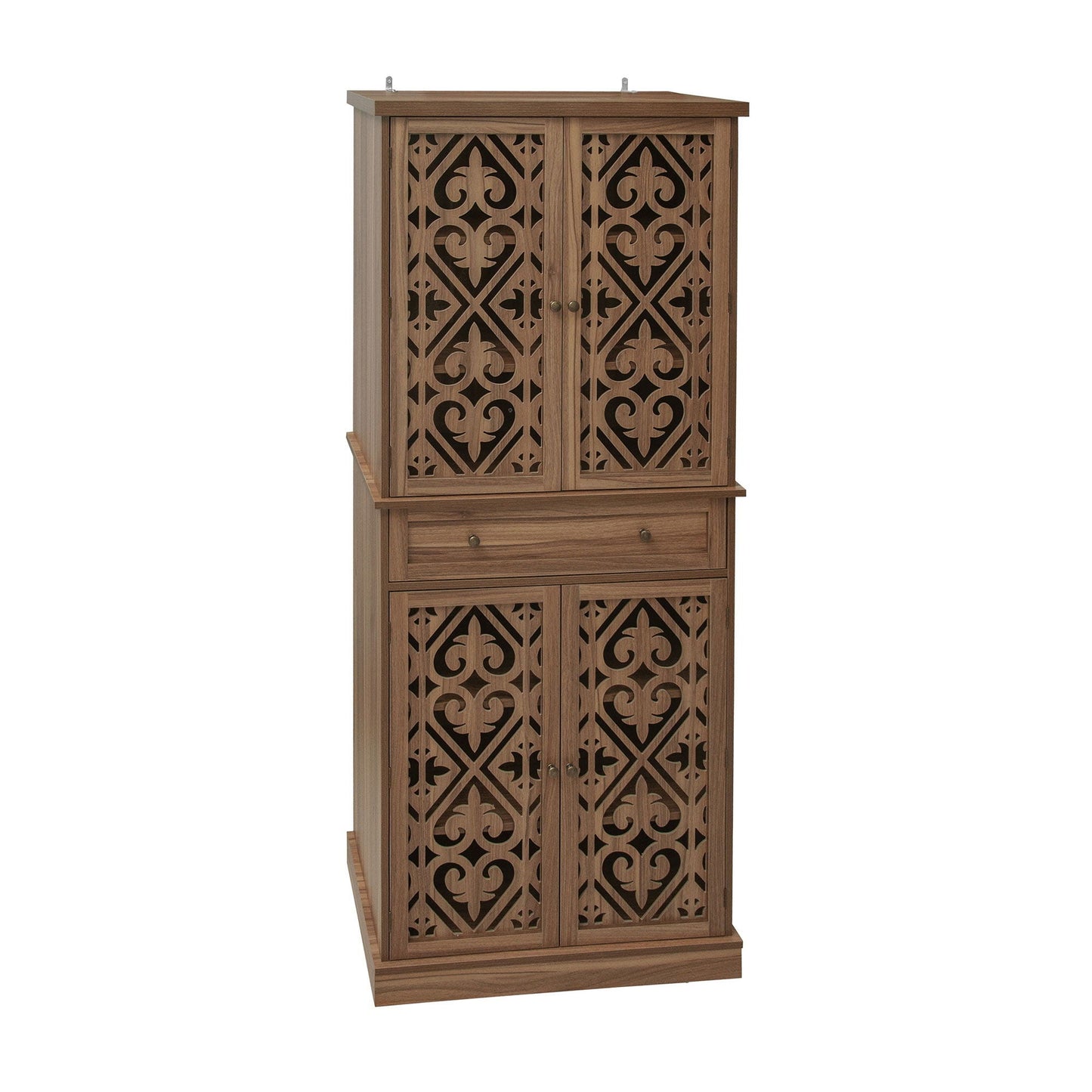 4 Door Cabinet With 1 Drawer, With 4 Adjustable Inner Shelves, Storage Cabinet