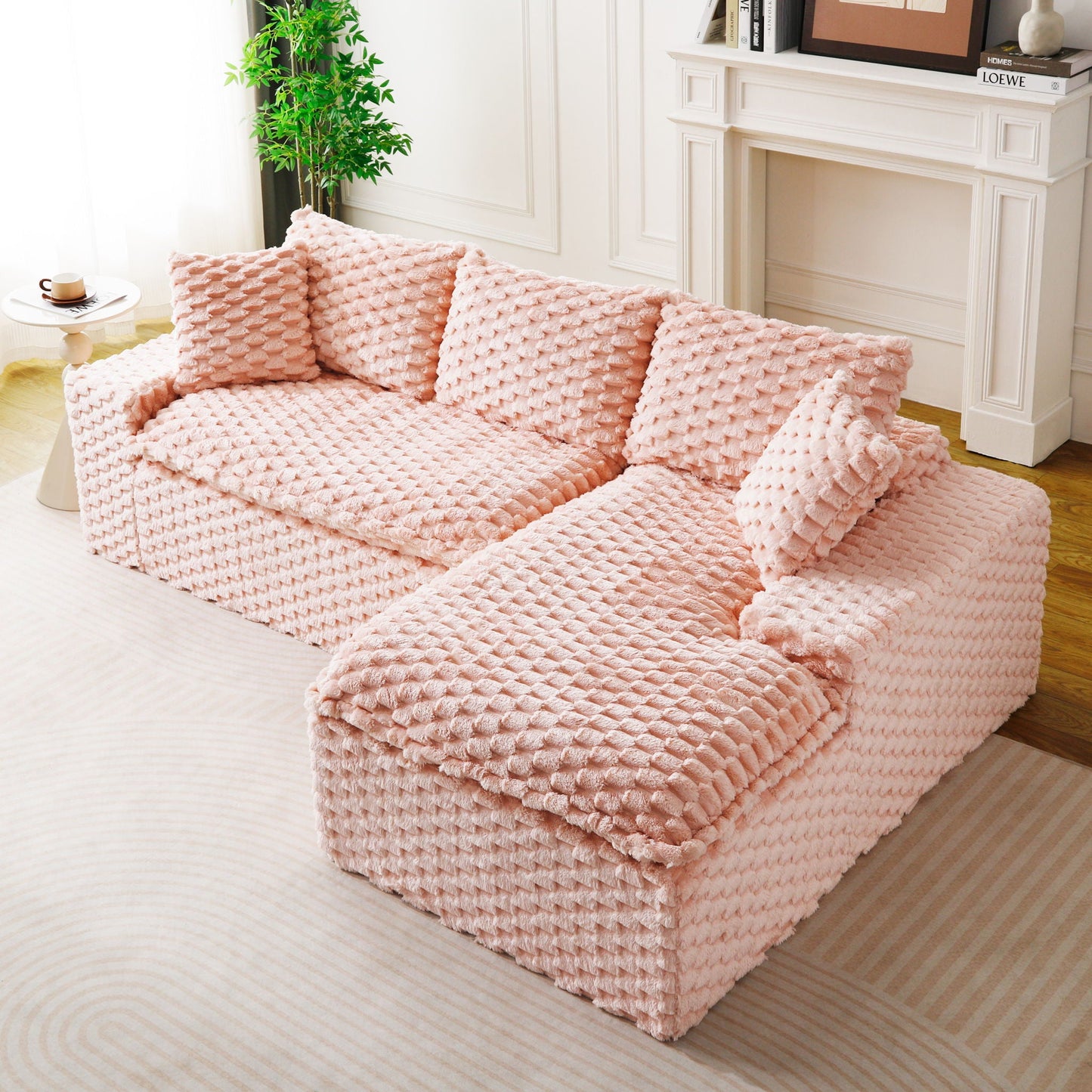 Modular Sofa, Convertible Twin Seat With Chaise Lounge