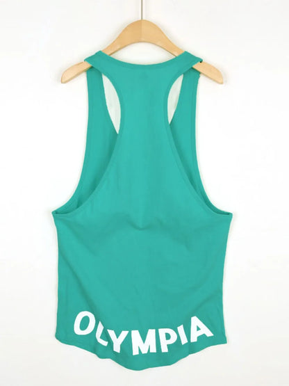 Men's Plus Size Letter Graphic Wide Strap Tank