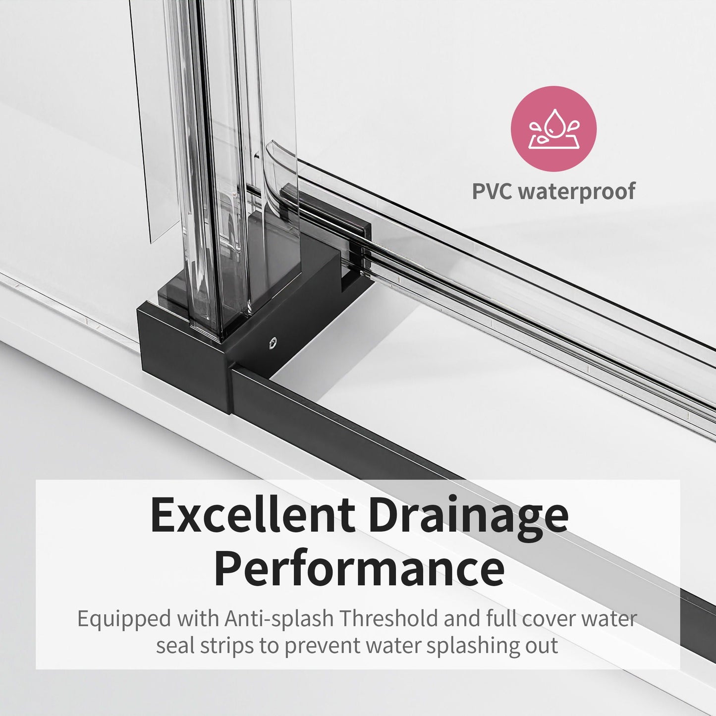 Frameless Sliding Shower Door With Soft- Close, 3 / 8" Tempered Glass