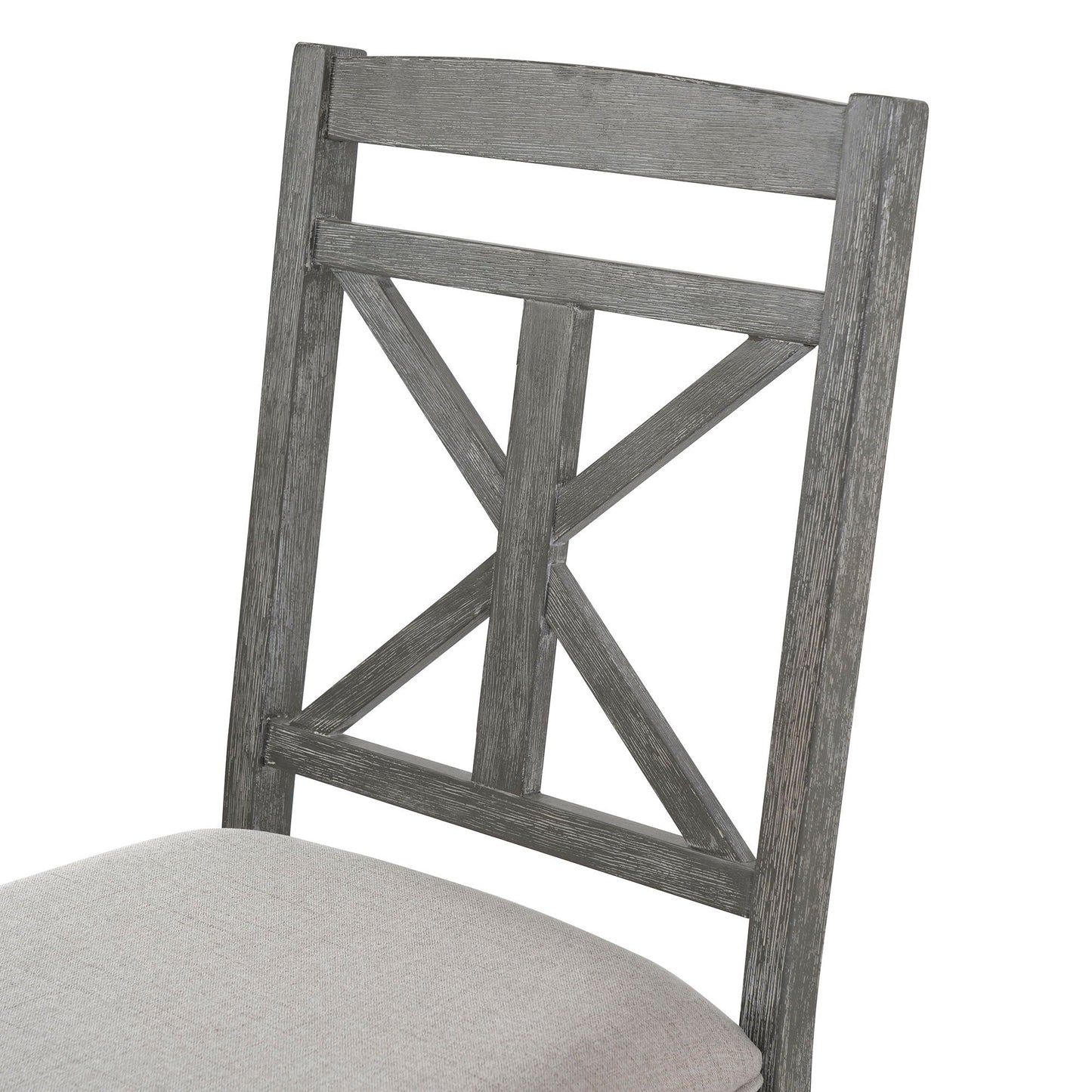 Dining Set With Extendable Round Table And 4 Upholstered Chairs