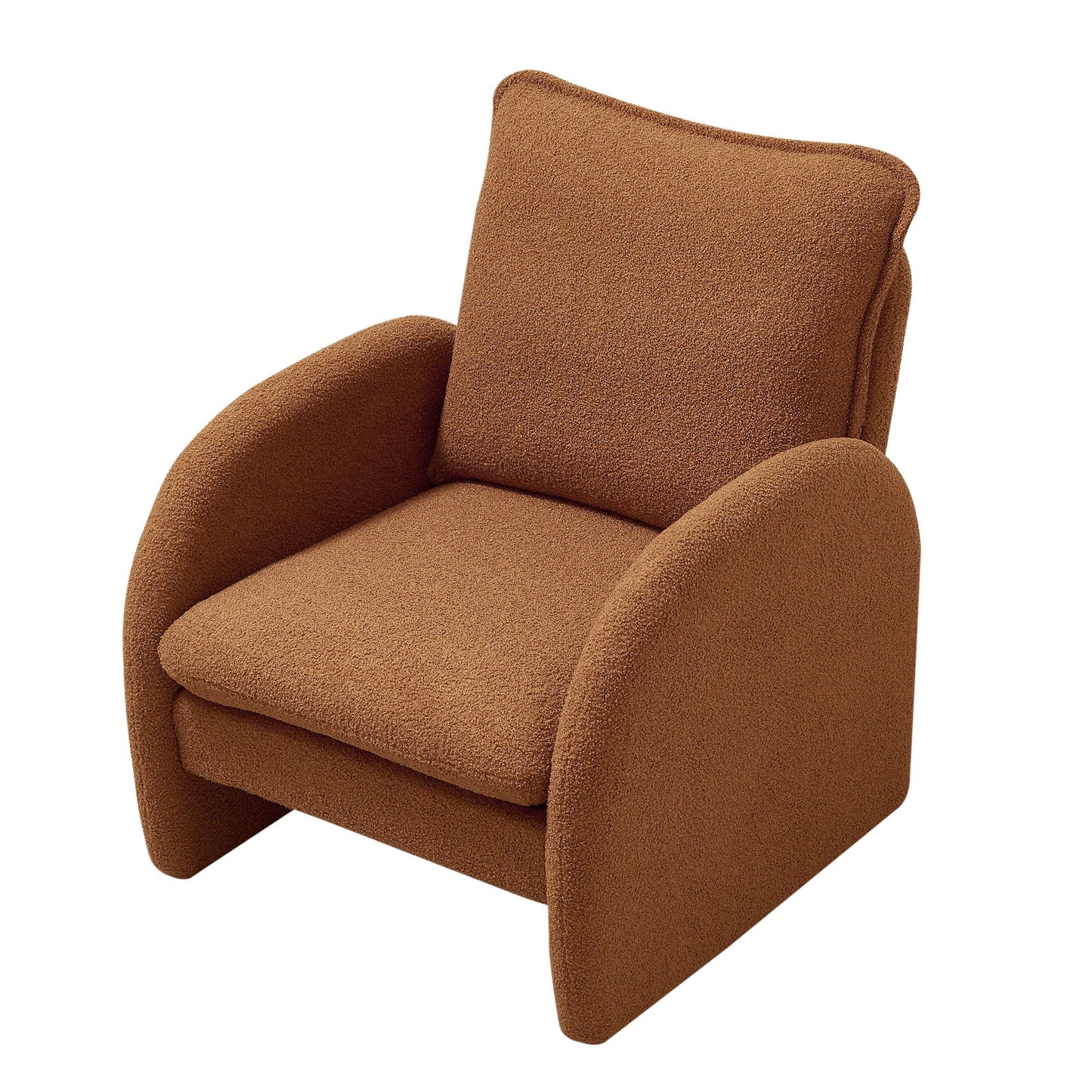 Modern Sherpa Upholstered Accent Chair, Comfortable Living Room Armchair, Lounge Chair For Bedroom, And Office