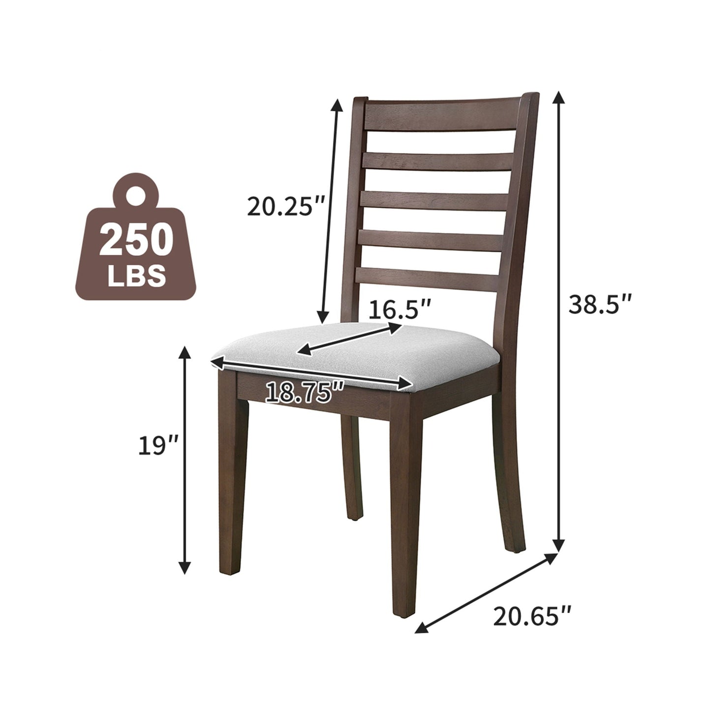 Upholstered Armless Chairs With High Ladder Back