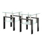 Modern Tempered Glass Tea Table, End Square Table For Living Room