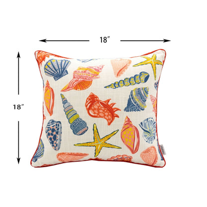 Square Coral Outdoor Pillows (Set of 2) - Multi
