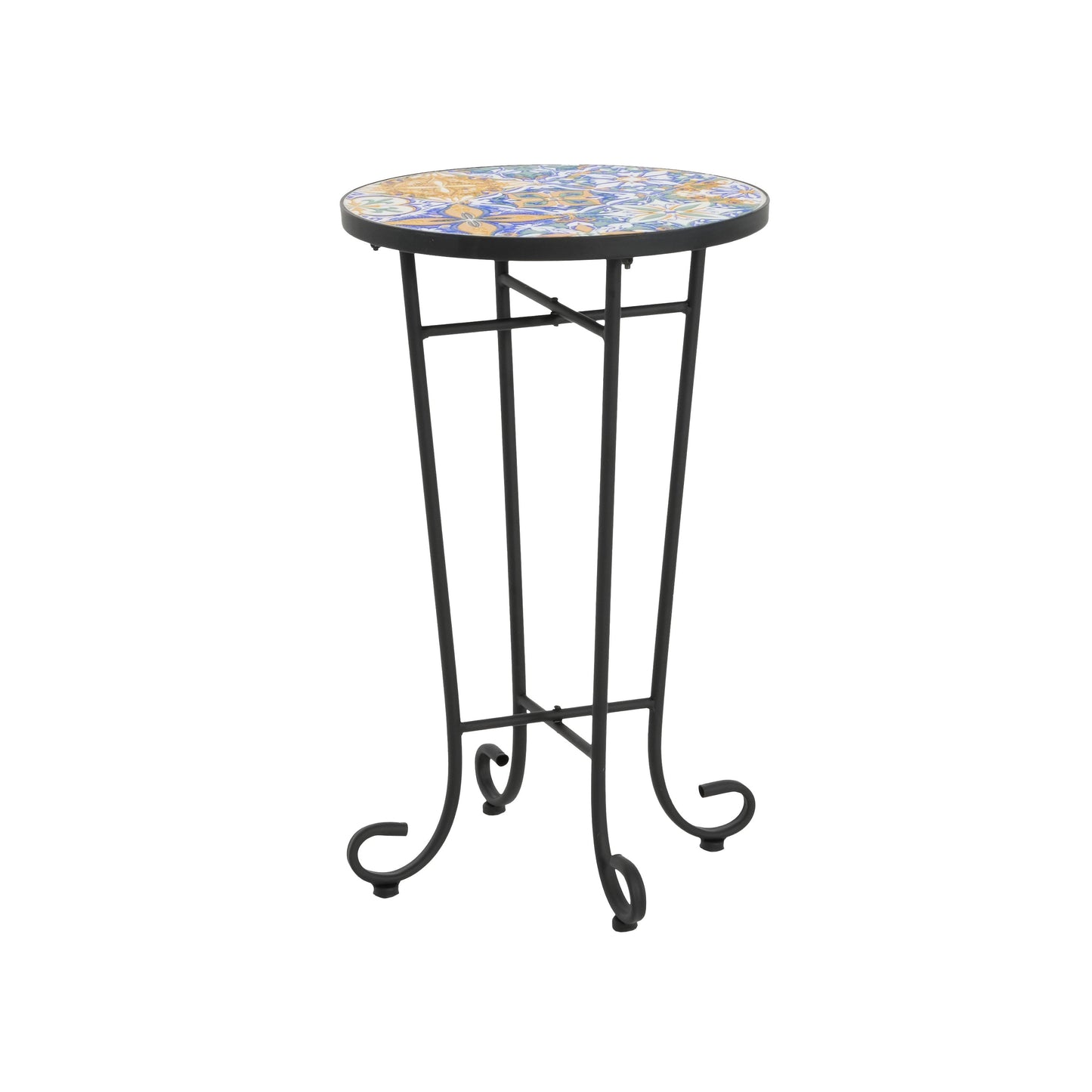 Patio Side Table, Colorful + Black