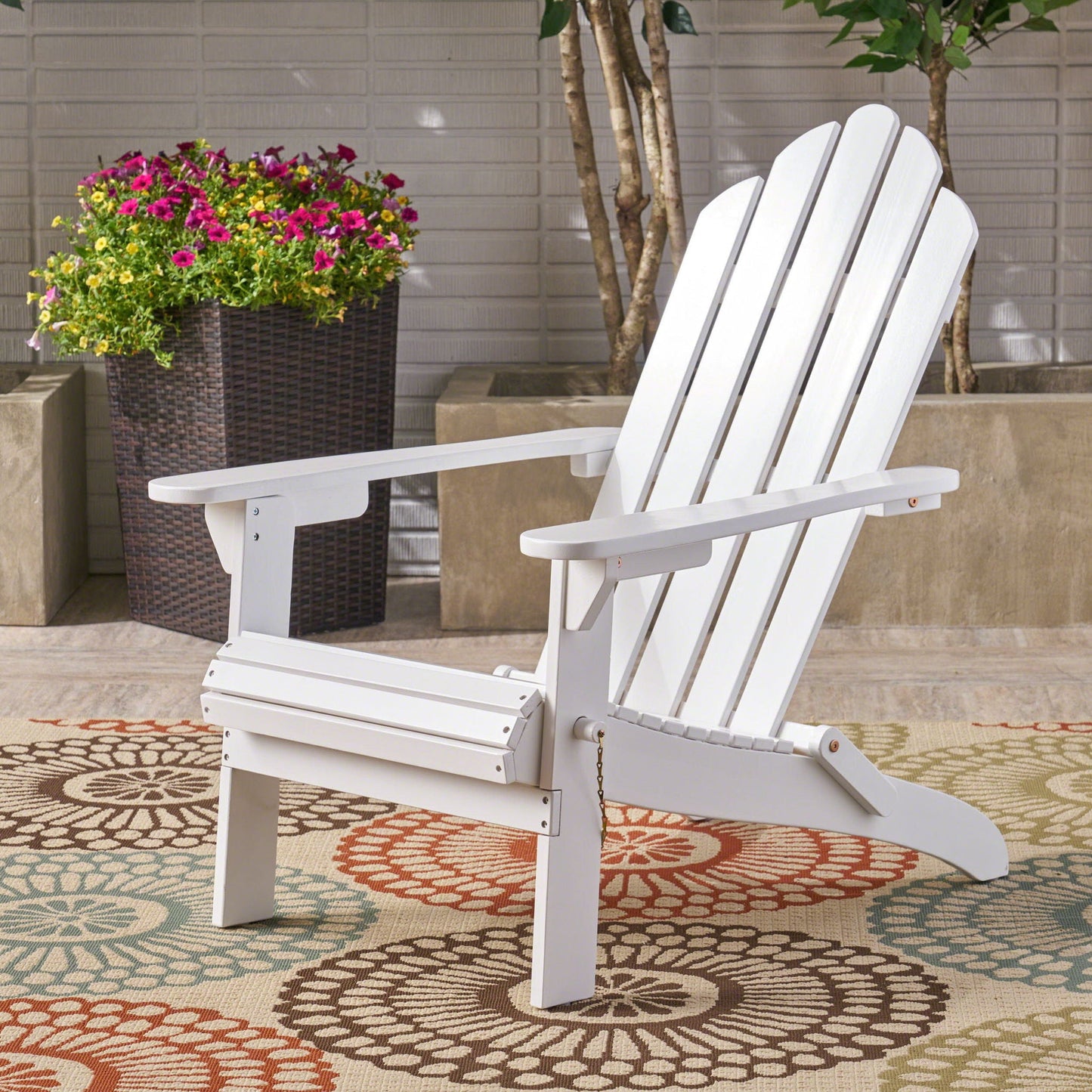 Aurascape Outdoor Acacia Wood Foldable Adirondack Chair