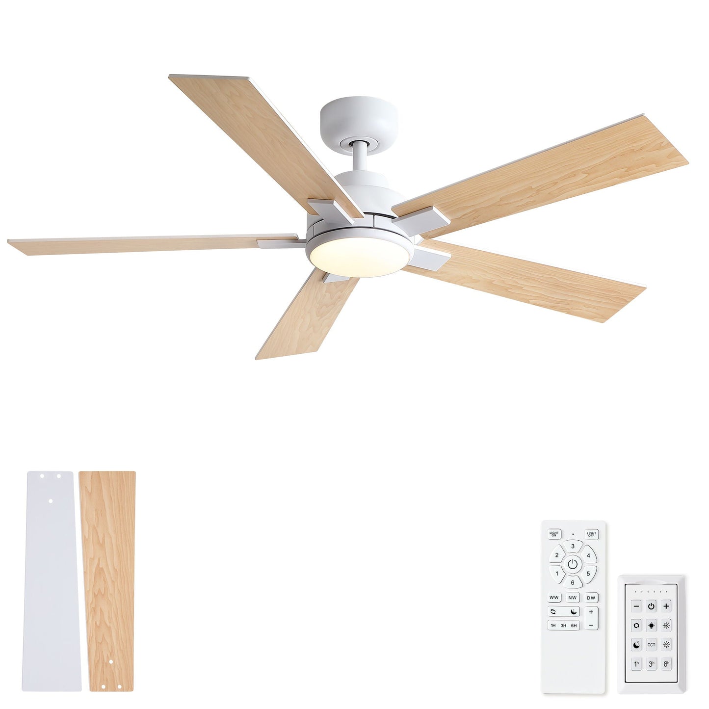 Reversible Motor Integrated LED Dimmable Ceiling Fan With Light