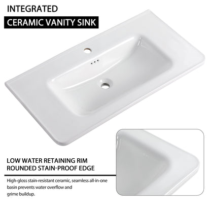 84'' Freestanding Bathroom Vanity with Ceramic Sink