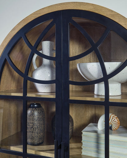Gwenwich - Accent Cabinet - Natural / Black