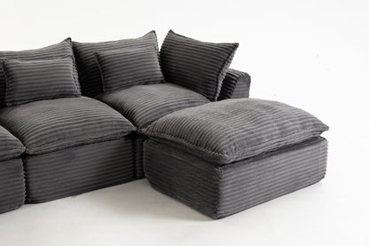 129.8" Width Cloud Couch Oversized Modular Sectional Sofa