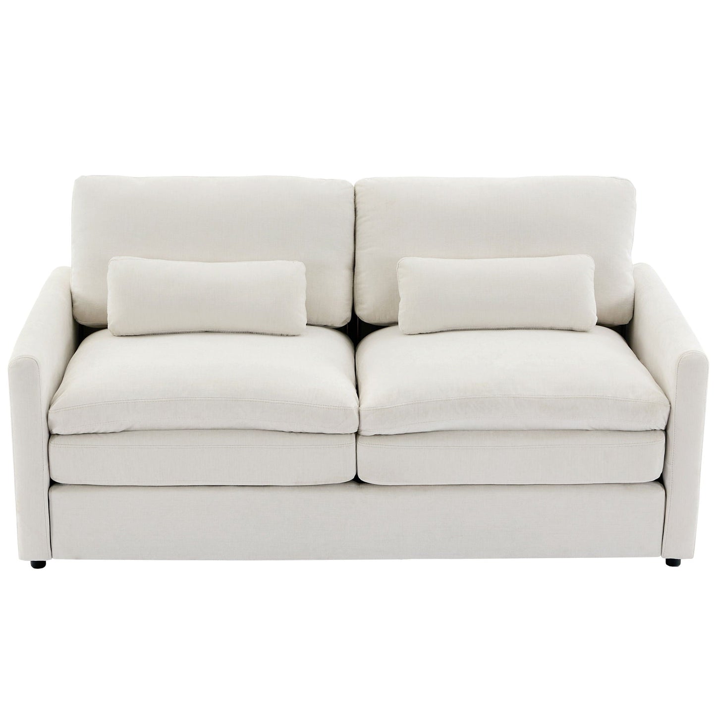 Cozy Upholstered Cushion Loveseat Sofa For Living Room