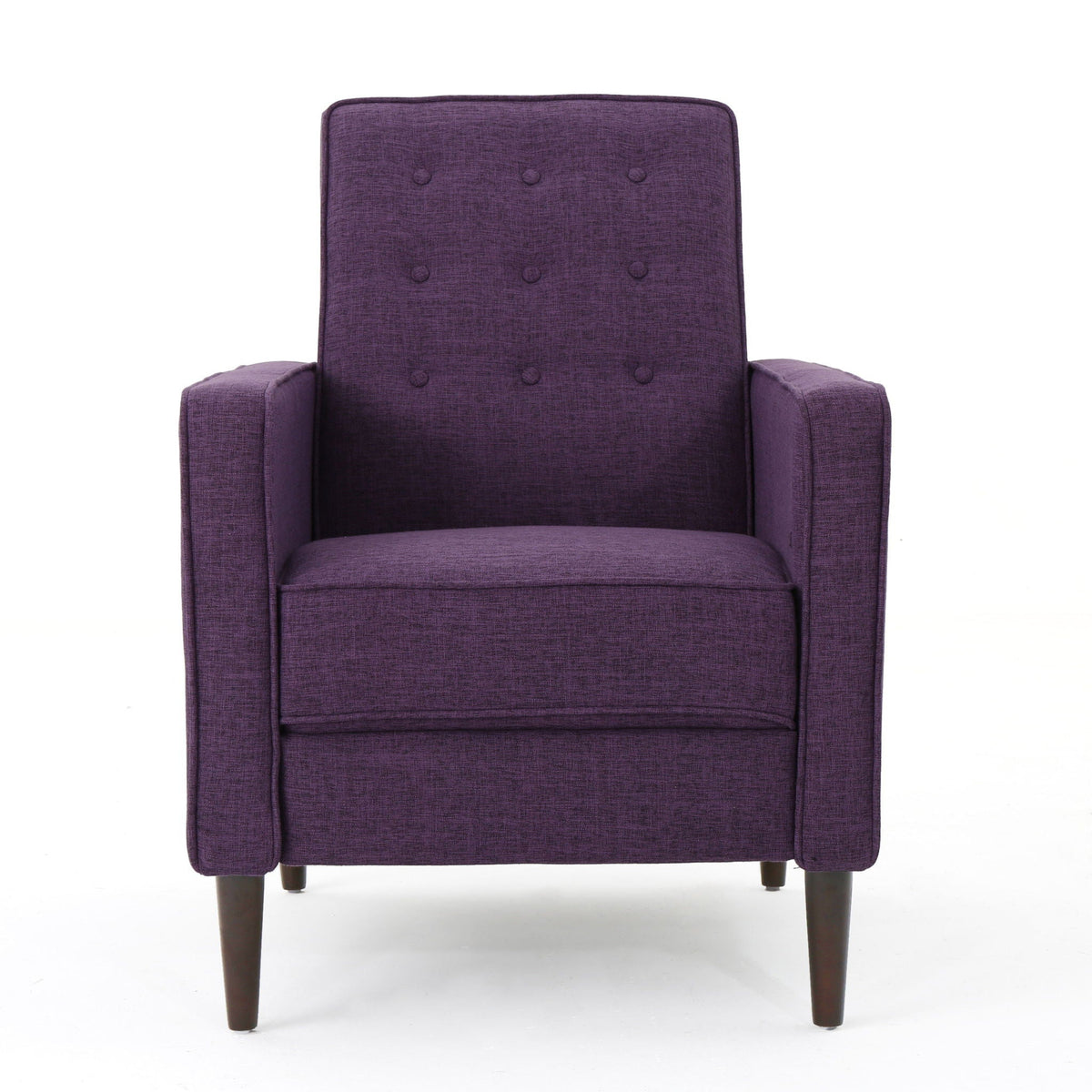 Mid-Century Modern Recliner With Button Tufted Waffle Stitch