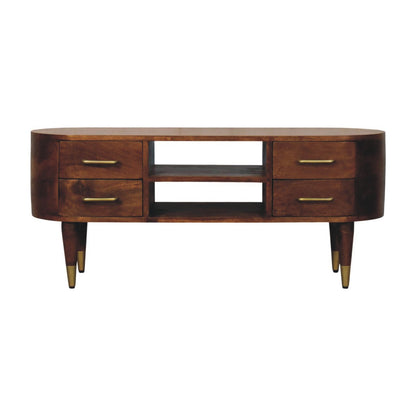 Solid Wood Valenza Curved Media Unit