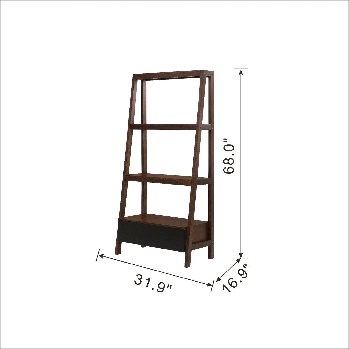 Ladder Shelf, Ladder Style Display Shelf - Natural Wood / Brown