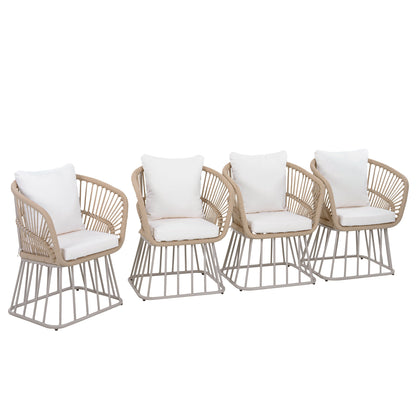 Outdoor Dining Chair MP1 - Teak Finish Wicker & Steel Frame