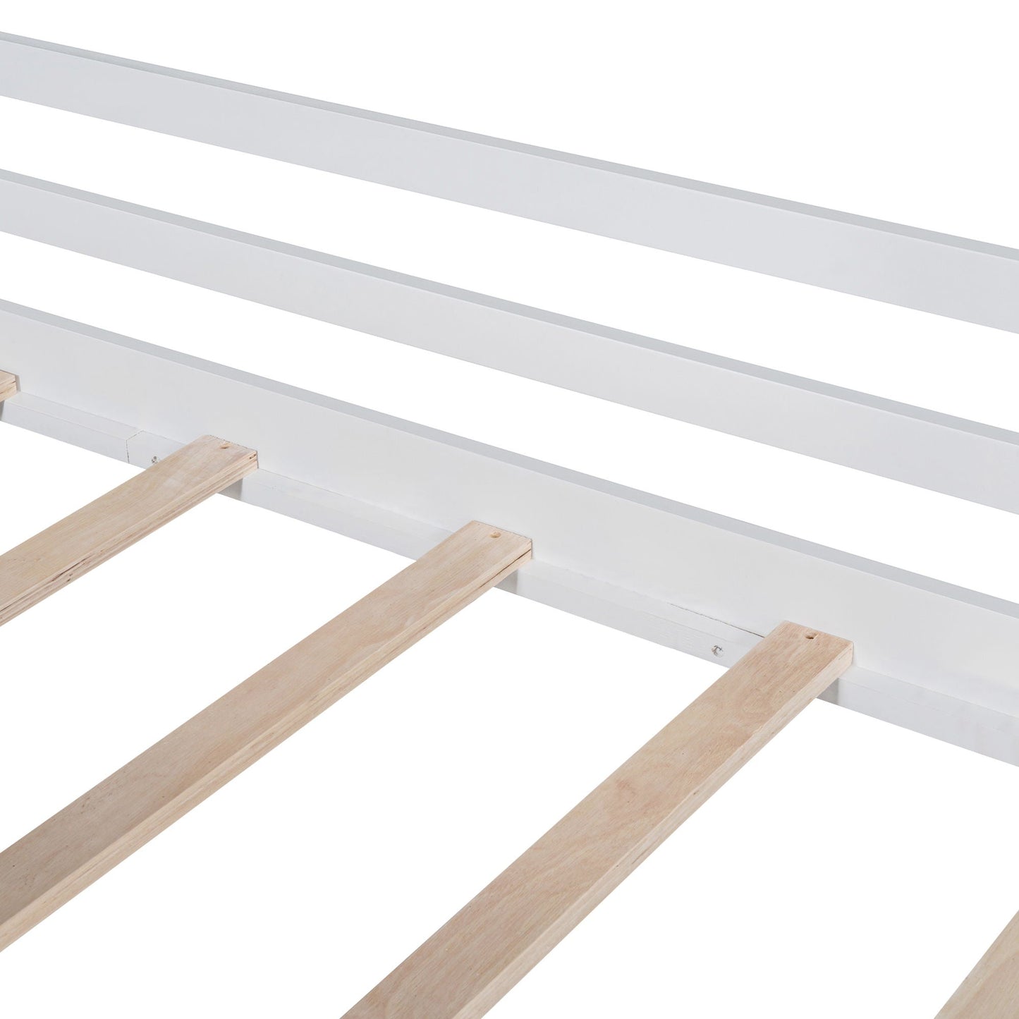Loft House Bed With Ladder And Slide, With board And Light Strip On The Roof