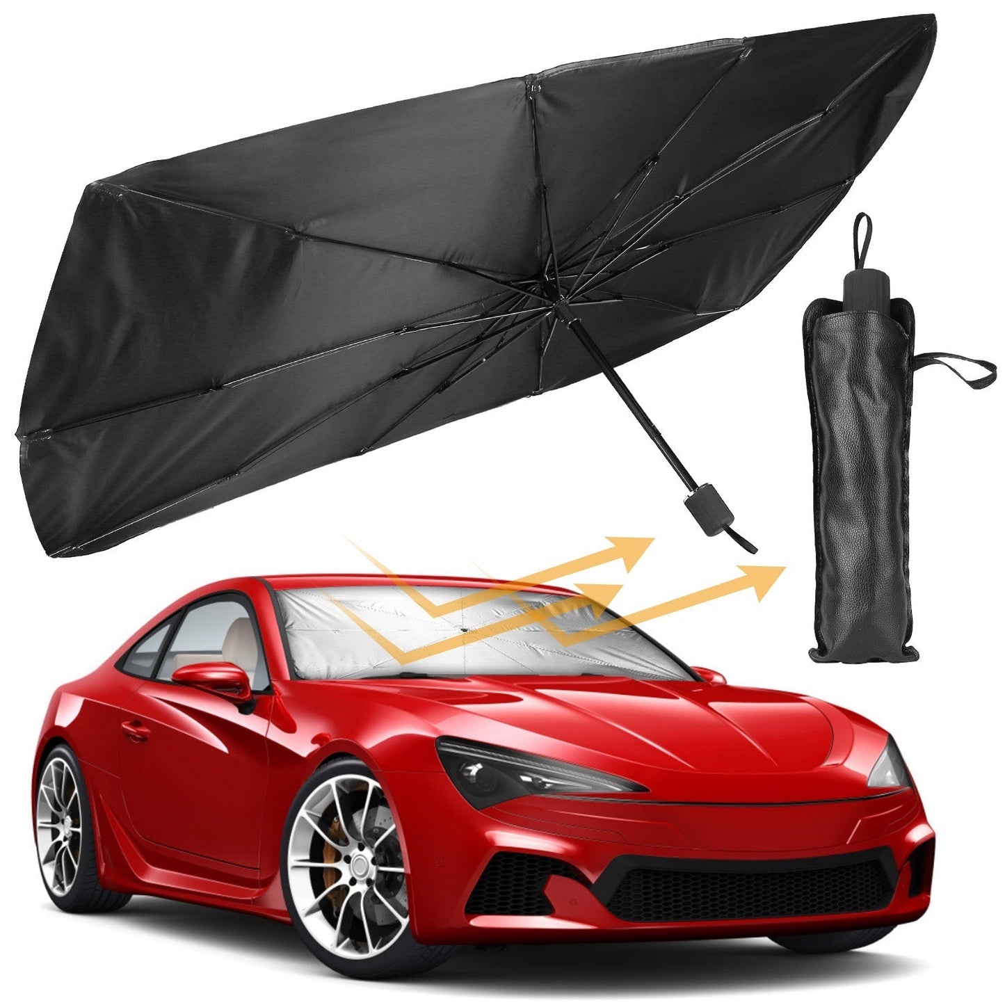 Car Sunshade Umbrella Foldable Sun Visor Protector Car Windshield Reflector Umbrella