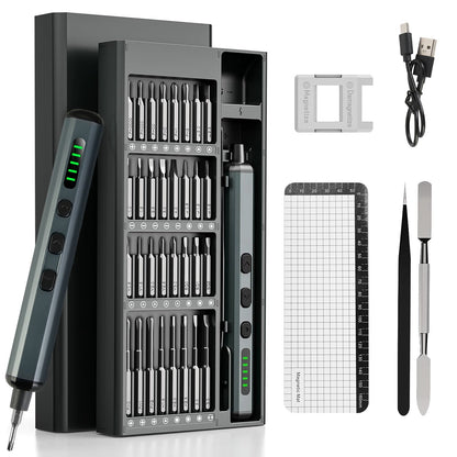 70 In 1 3.7V Mini Electric Screwdriver Kit Rechargeable Magnetic Repair Tool Kit with 5 Torque Settings 64 S2 Precision Bits 4 LED Lights for Phone Ca