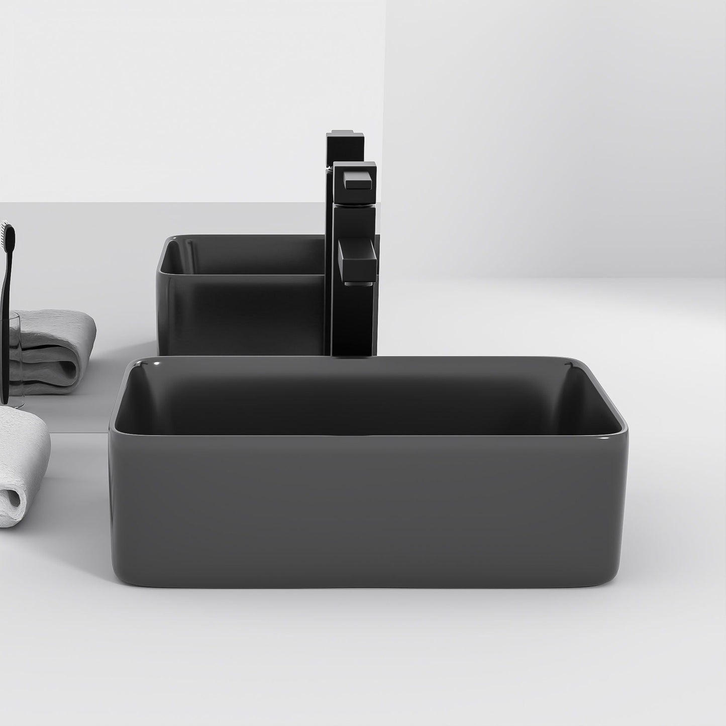 Modern European Design Ceramic Rectangular Vessel Bathroom Sink
