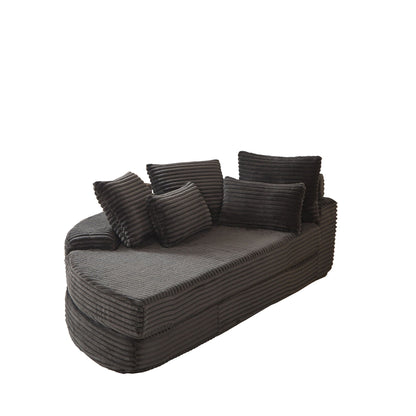 Semi Circular 2 In 1 Sofa Bed With Neck Pillow And Throw Pillows