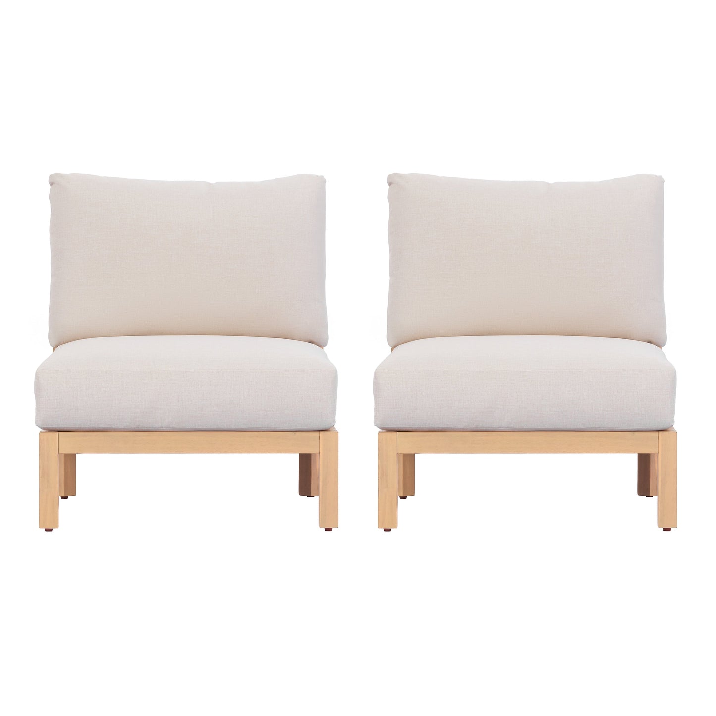 Acacia Wood Patio Furniture Club Chair Set of Two