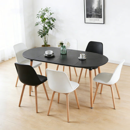 Extensible Dining and Office Table with Wood Legs