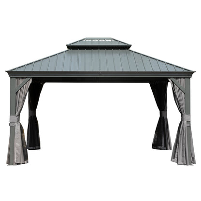10' X 14' Hardtop Gazebo with Double Roof