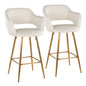 Margarite - Contemporary Fixed Height Counter Stool With Footrest (Set of 2) With Square