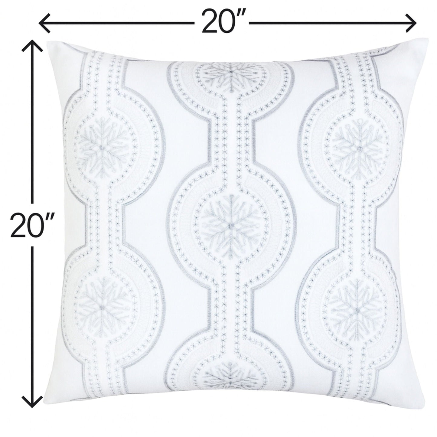 Holiday Throw Pillow With Snowflake Embroidery