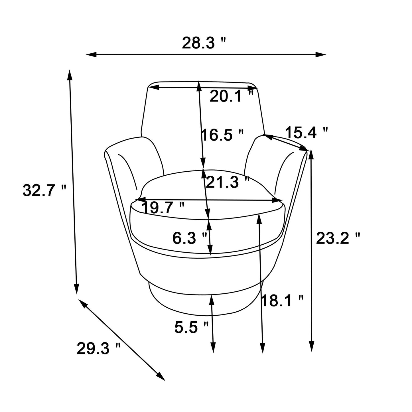 Teddy Swivel Barrel Chair, Swivel Accent Chairs Armchair For Living Room