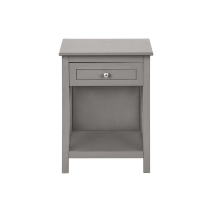 Accent End Table, 2 Tier, Storage Drawer, Transitional Style