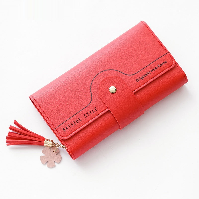 Geometric Letter Buckle Clutch Bag With Tassel And Petal Design For Young Women
